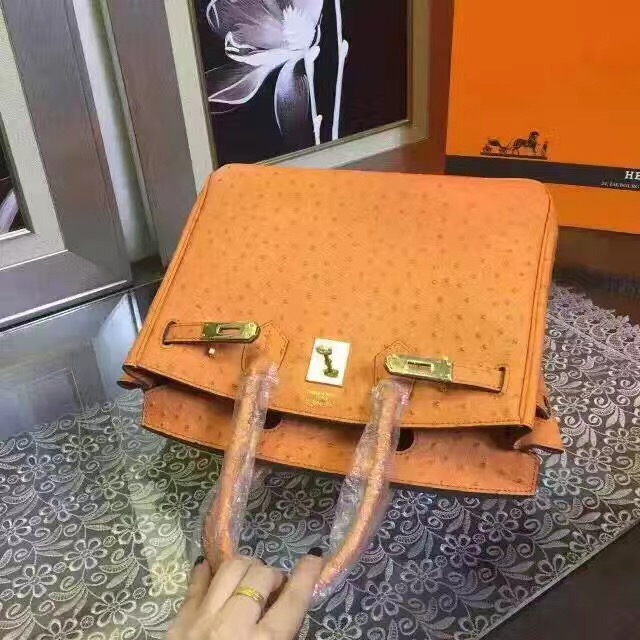 hermes orange ostrich birkin