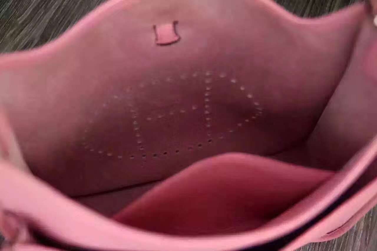 Hermes 28cm Evelyne pink top leather shoulder handbags