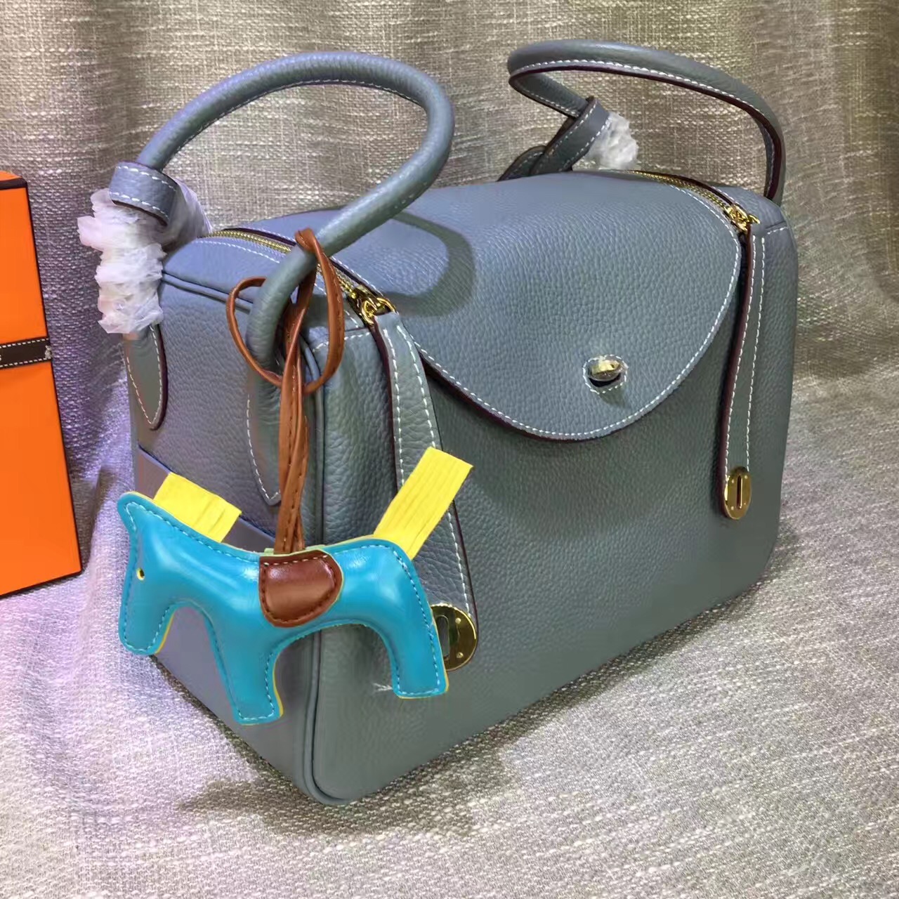 Hermes Lindy gray handbags