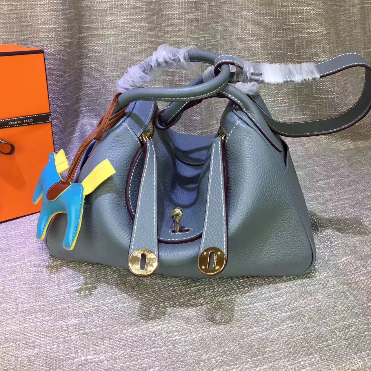 Hermes Lindy gray handbags