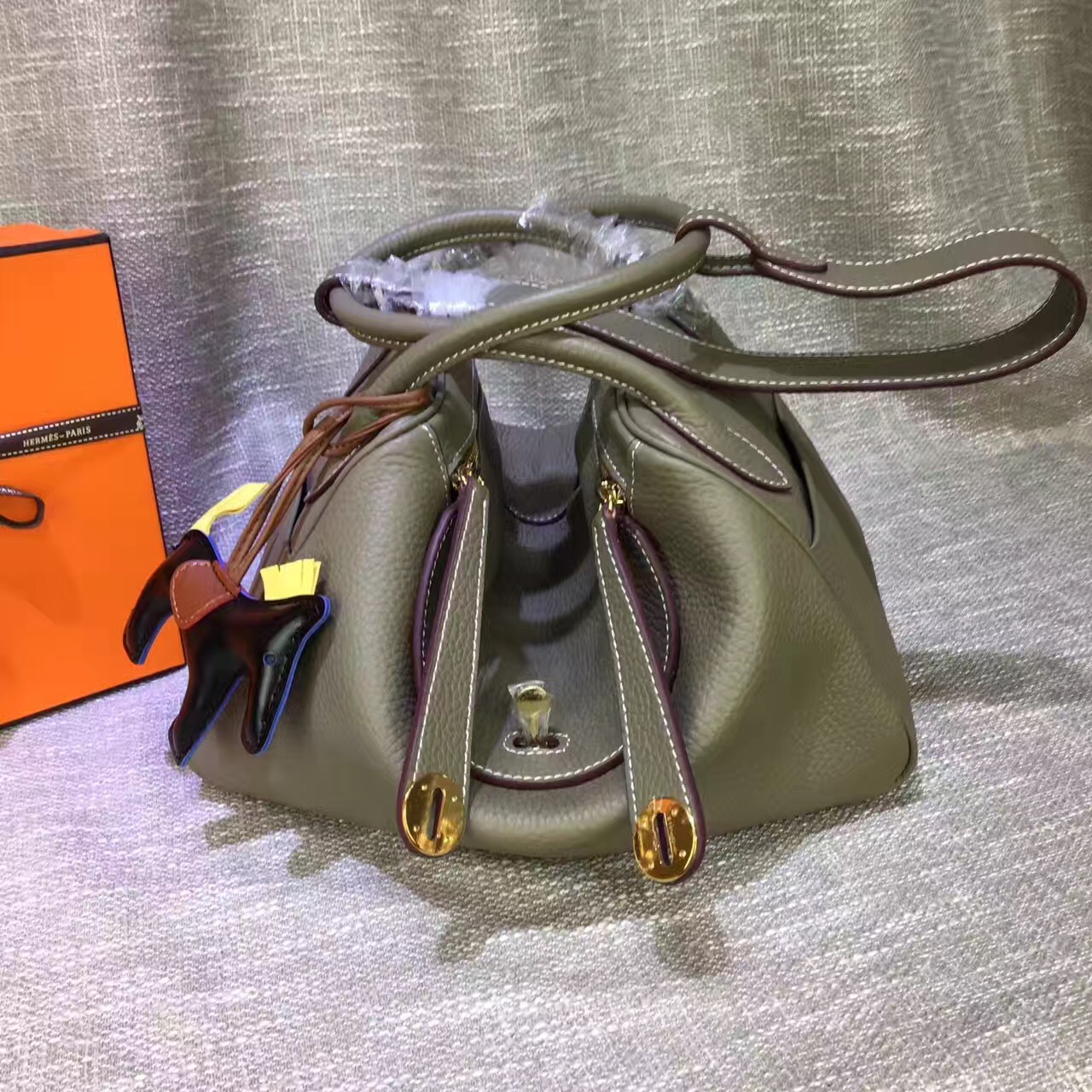 Hermes Lindy gray handbags