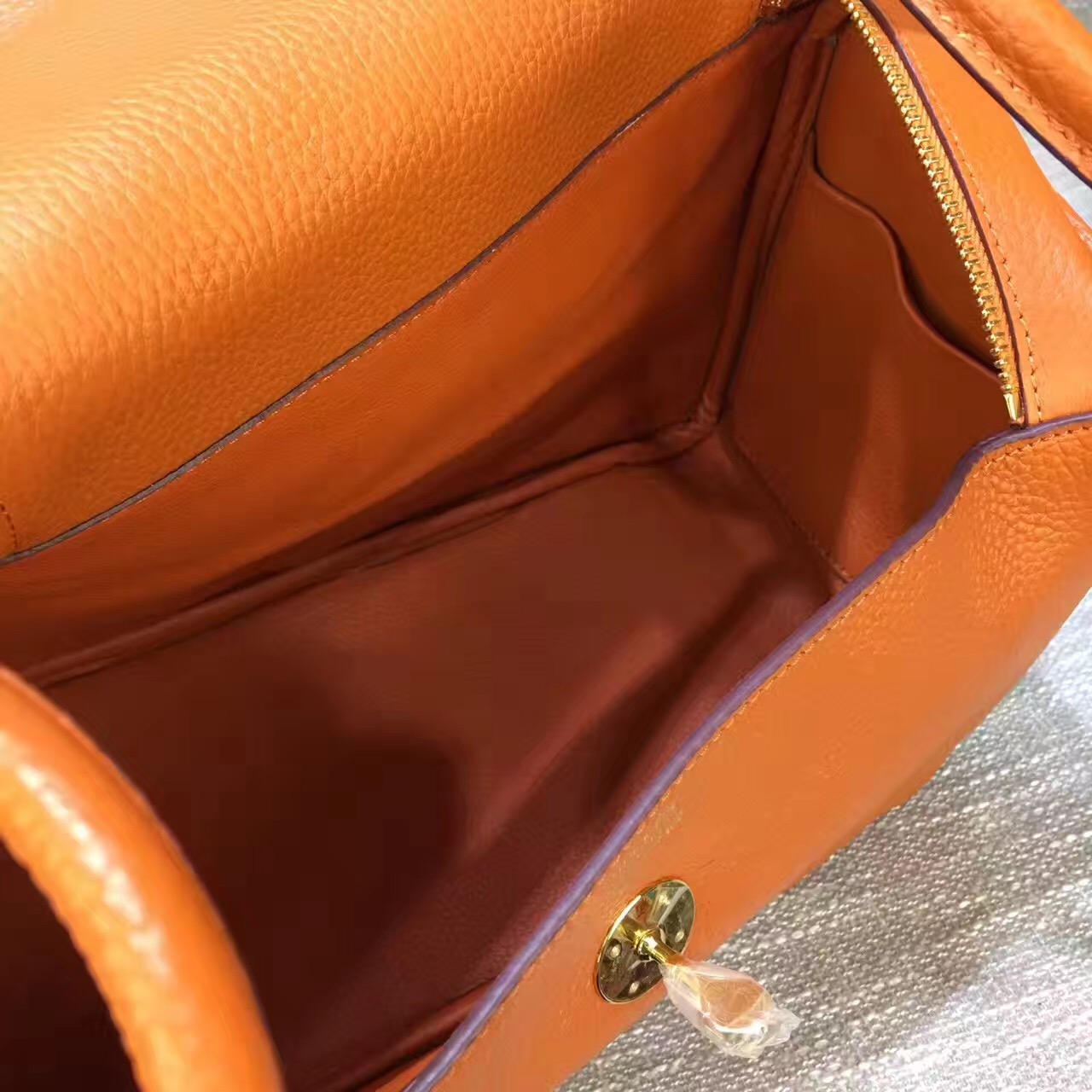 Hermes Lindy orange handbags