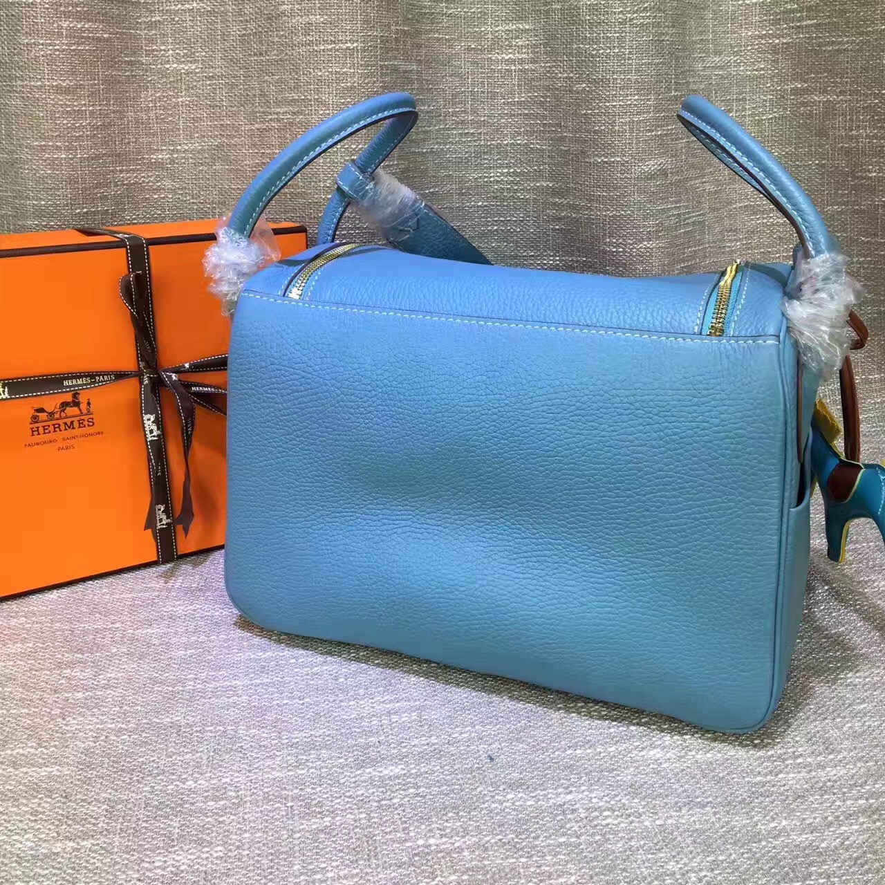 Hermes Lindy blue handbags