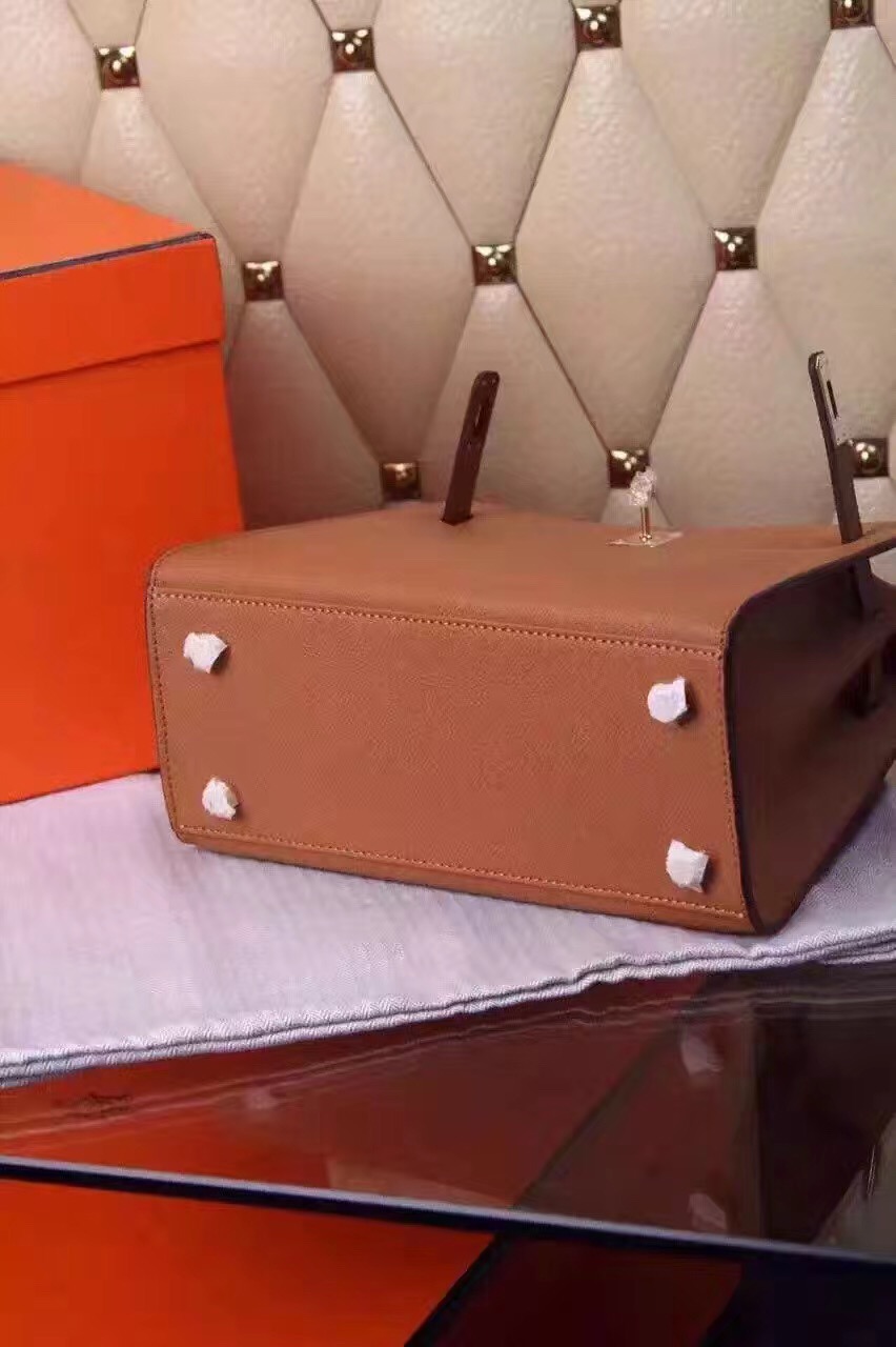 Hermes small Epsom Kelly tan handbags