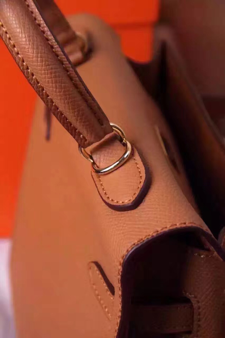 Hermes small Epsom Kelly tan handbags