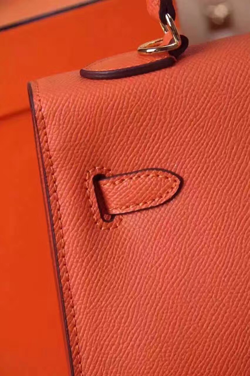 Hermes small Epsom Kelly orange handbags