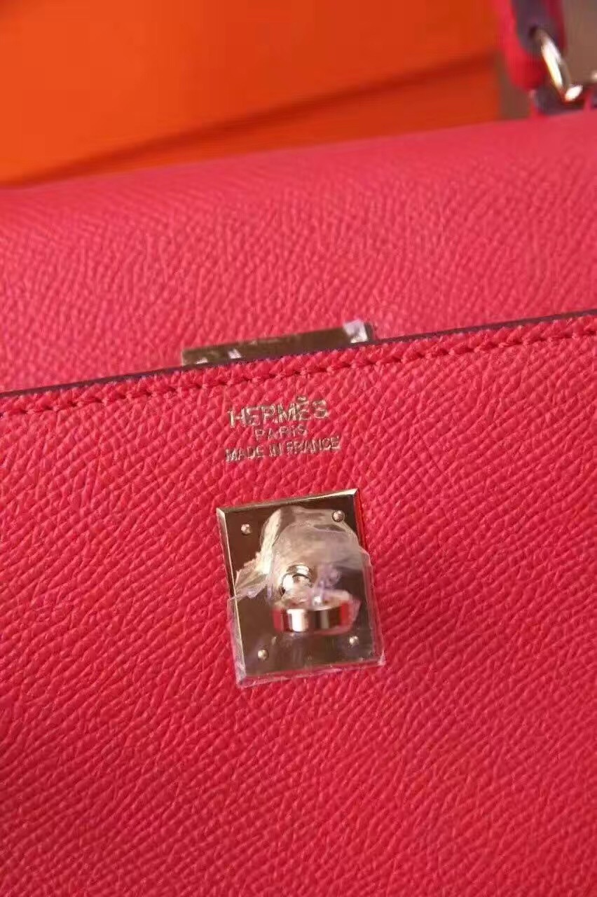 Hermes small Epsom Kelly red handbags