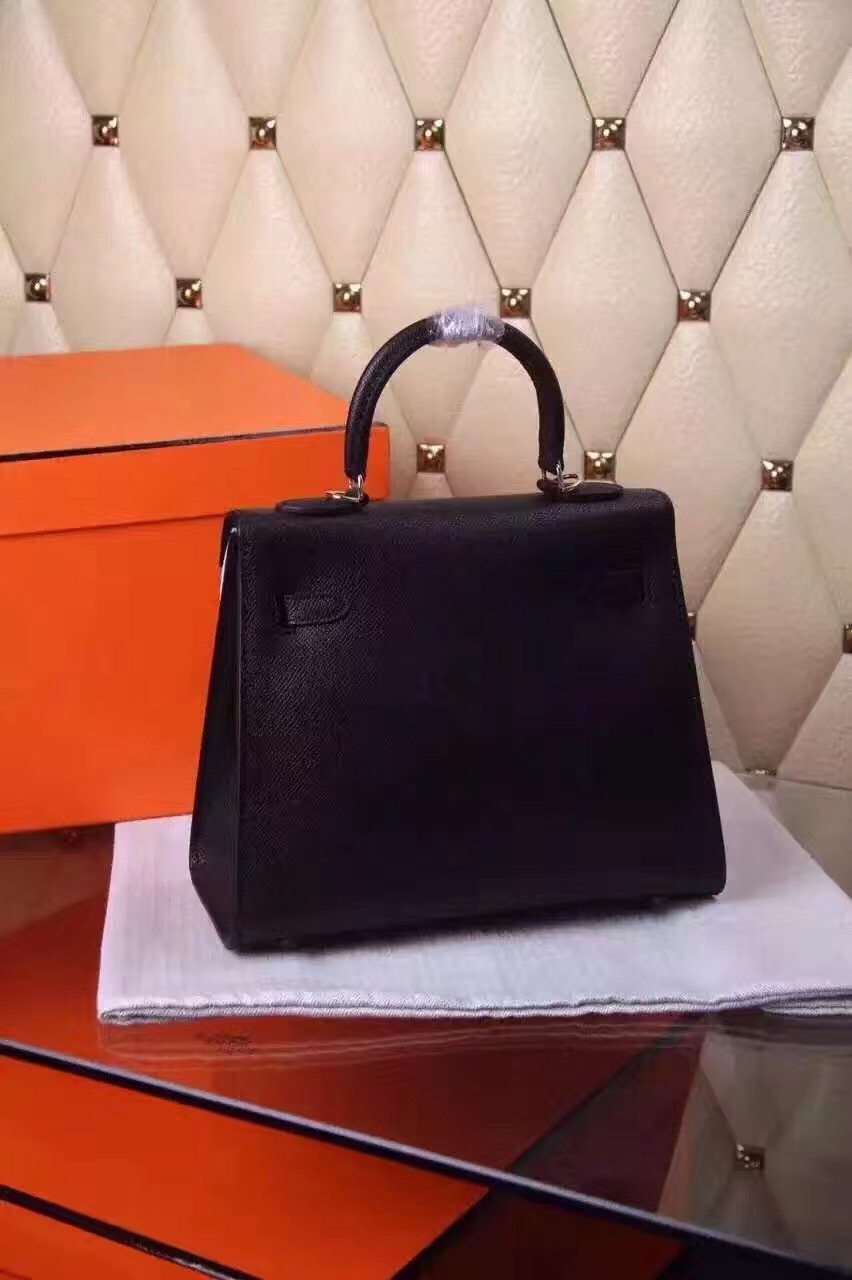 Hermes small Epsom Kelly black handbags