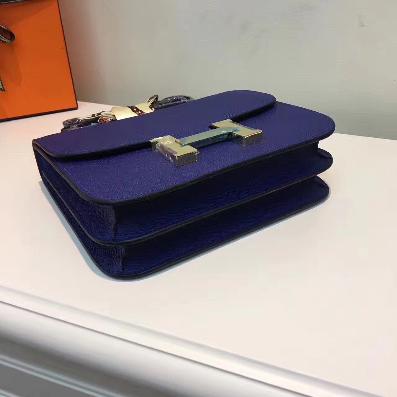 Hermes Epsom Constance navy handbags