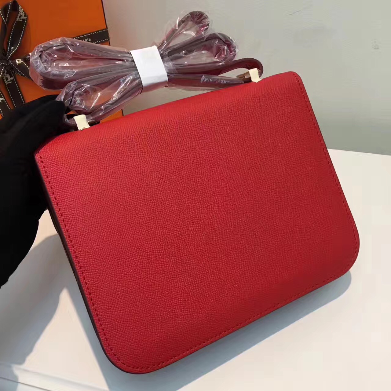 Hermes Epsom Constance red handbags