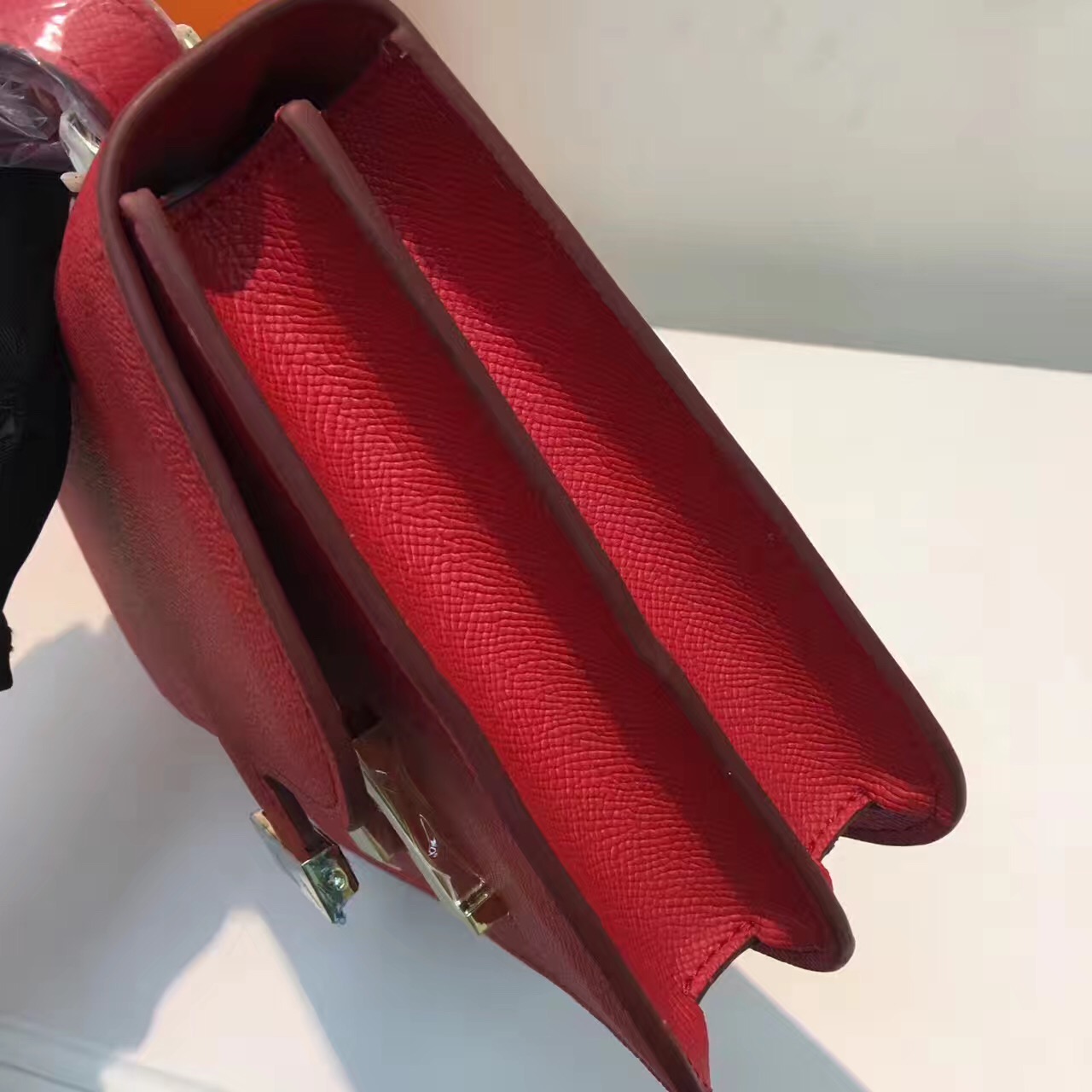 Hermes Epsom Constance red handbags