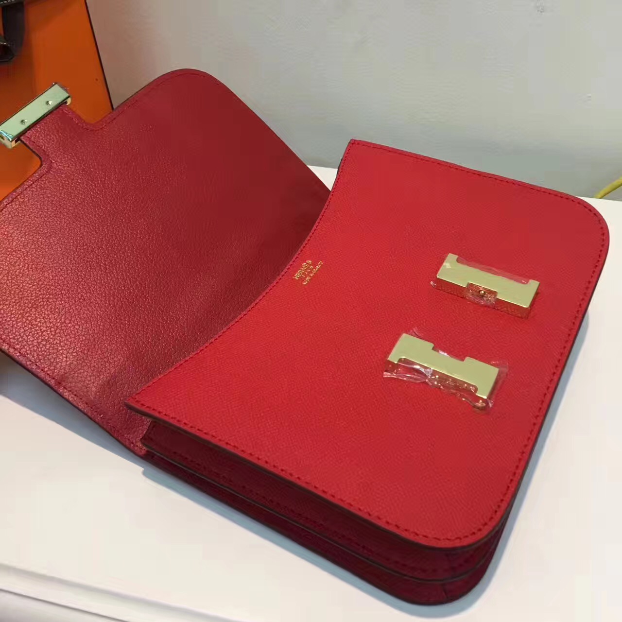 Hermes Epsom Constance red handbags