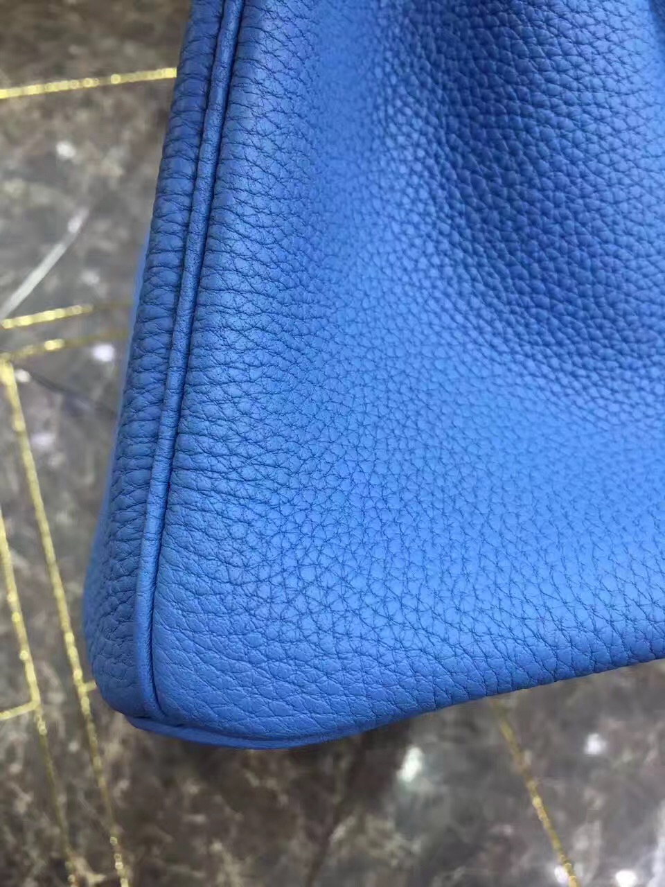 Hermes Birkin top leather blue handbags