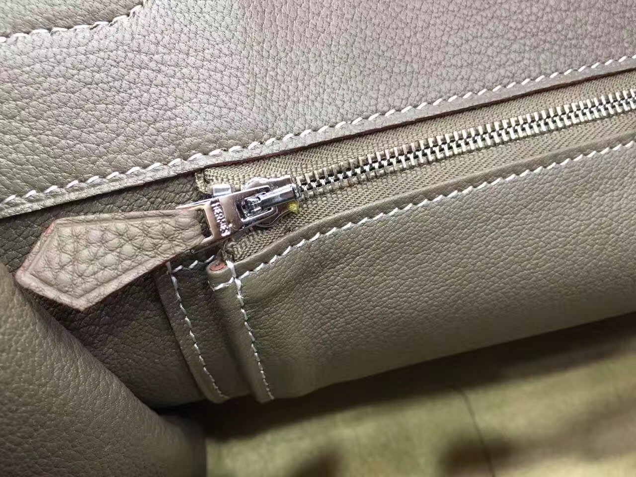 Hermes Birkin top leather gray handbags