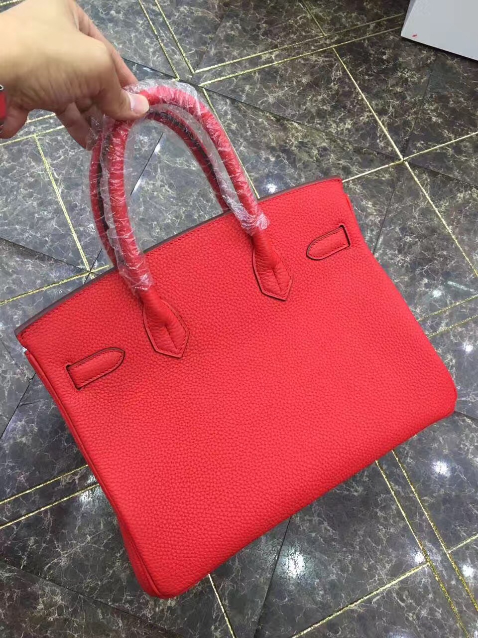 Hermes Birkin top leather red handbags