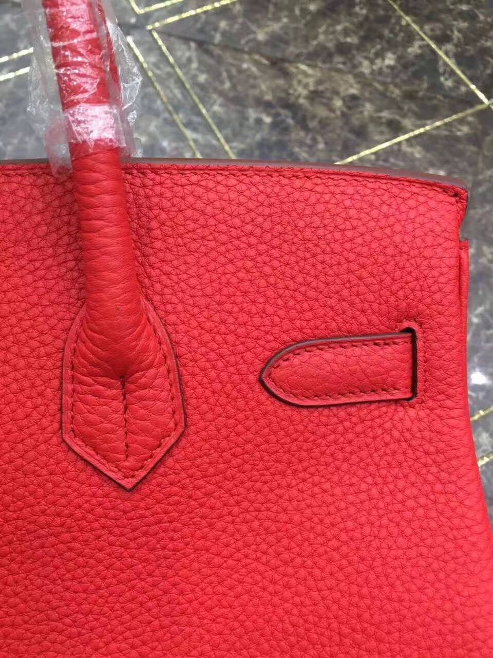 Hermes Birkin top leather red handbags