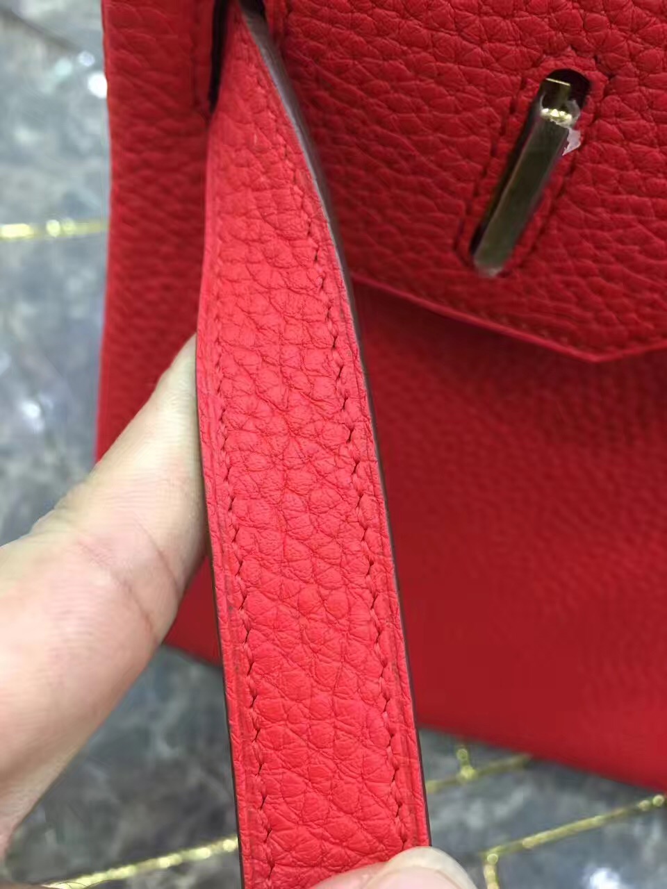 Hermes Birkin top leather red handbags