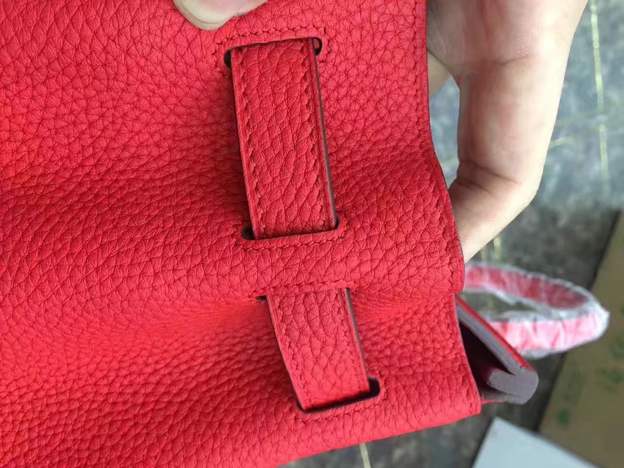 Hermes Birkin top leather red handbags