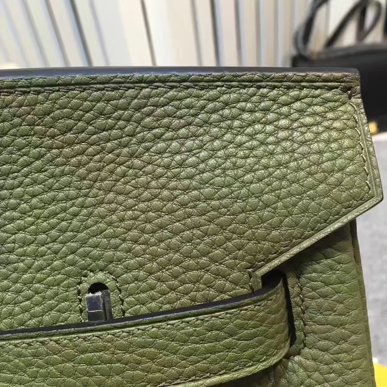 Hermes Birkin top leather green handbags