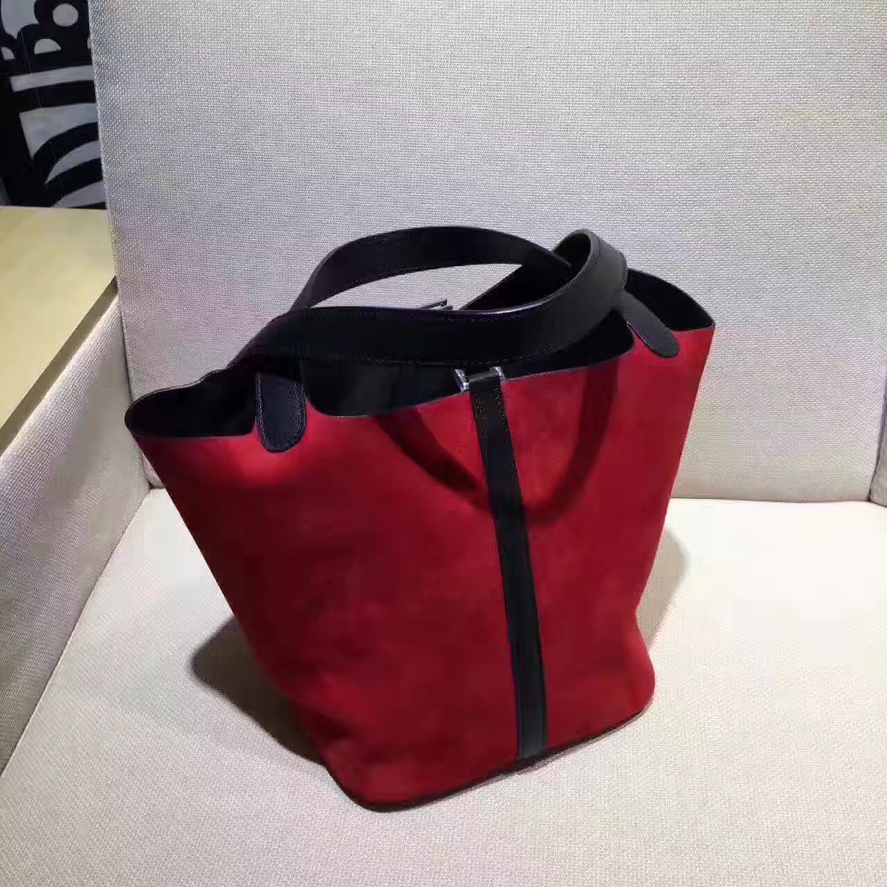 Hermes picotin lock red top leather handbags