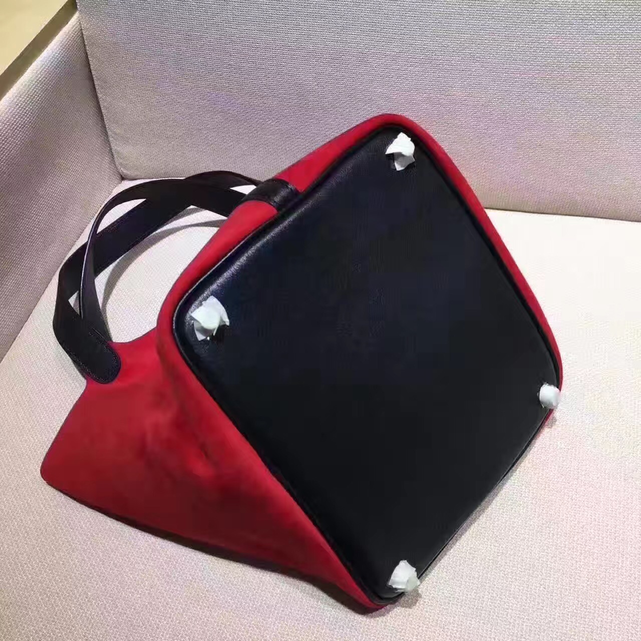 Hermes picotin lock red top leather handbags