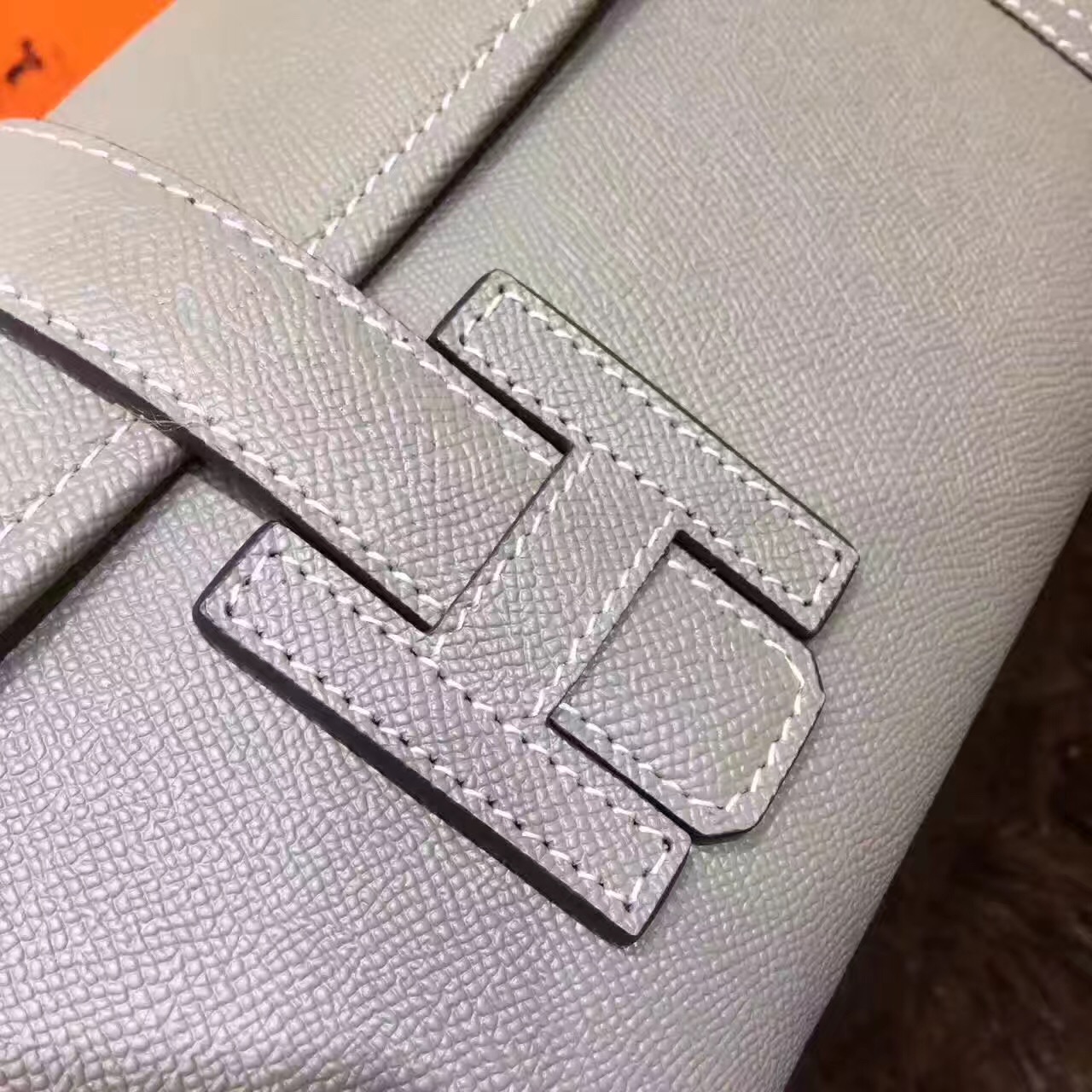 Hermes Epsom large clutch gray handbags