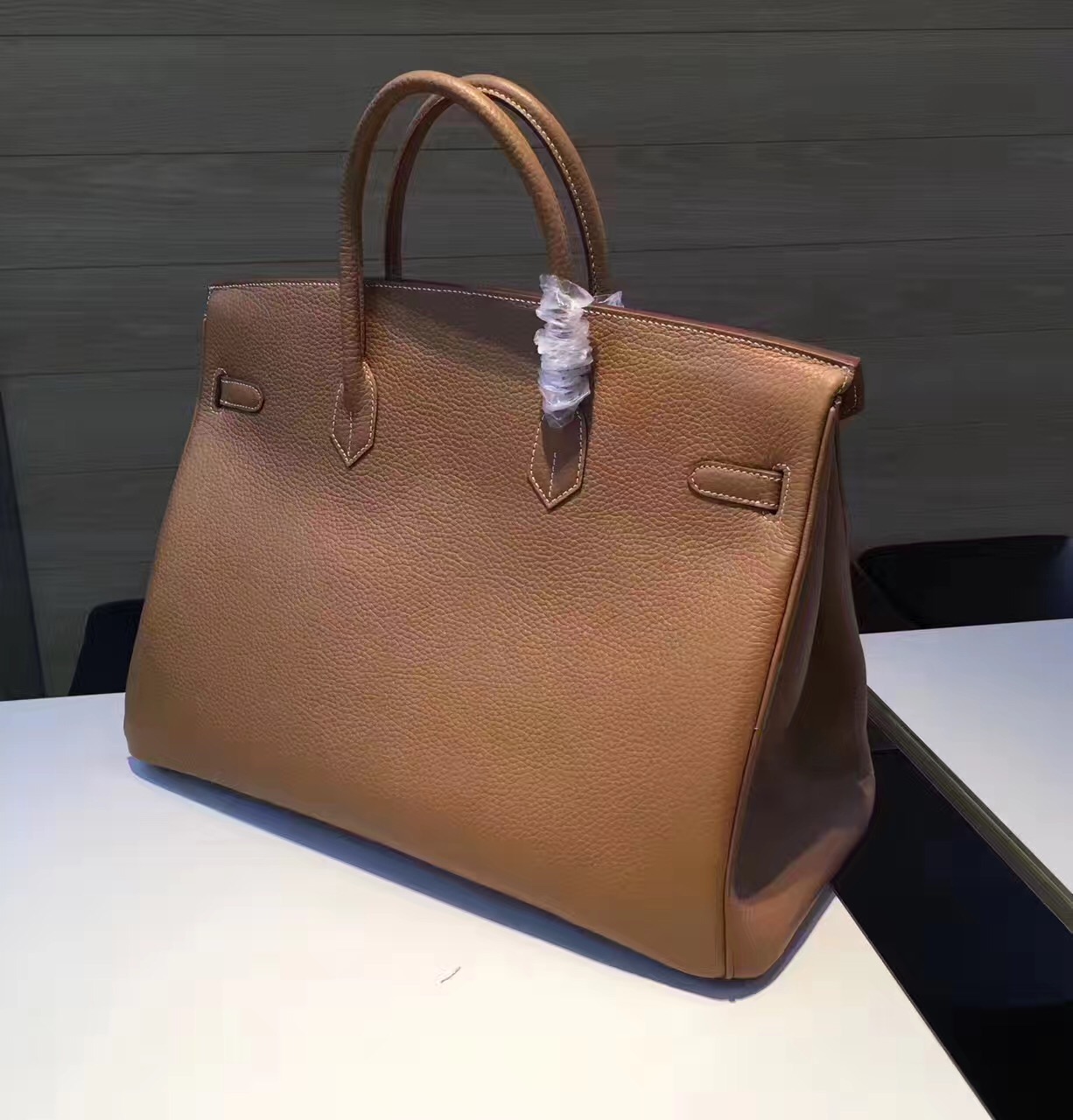 Hermes X-large 40cm Birkin tan top leather handbags