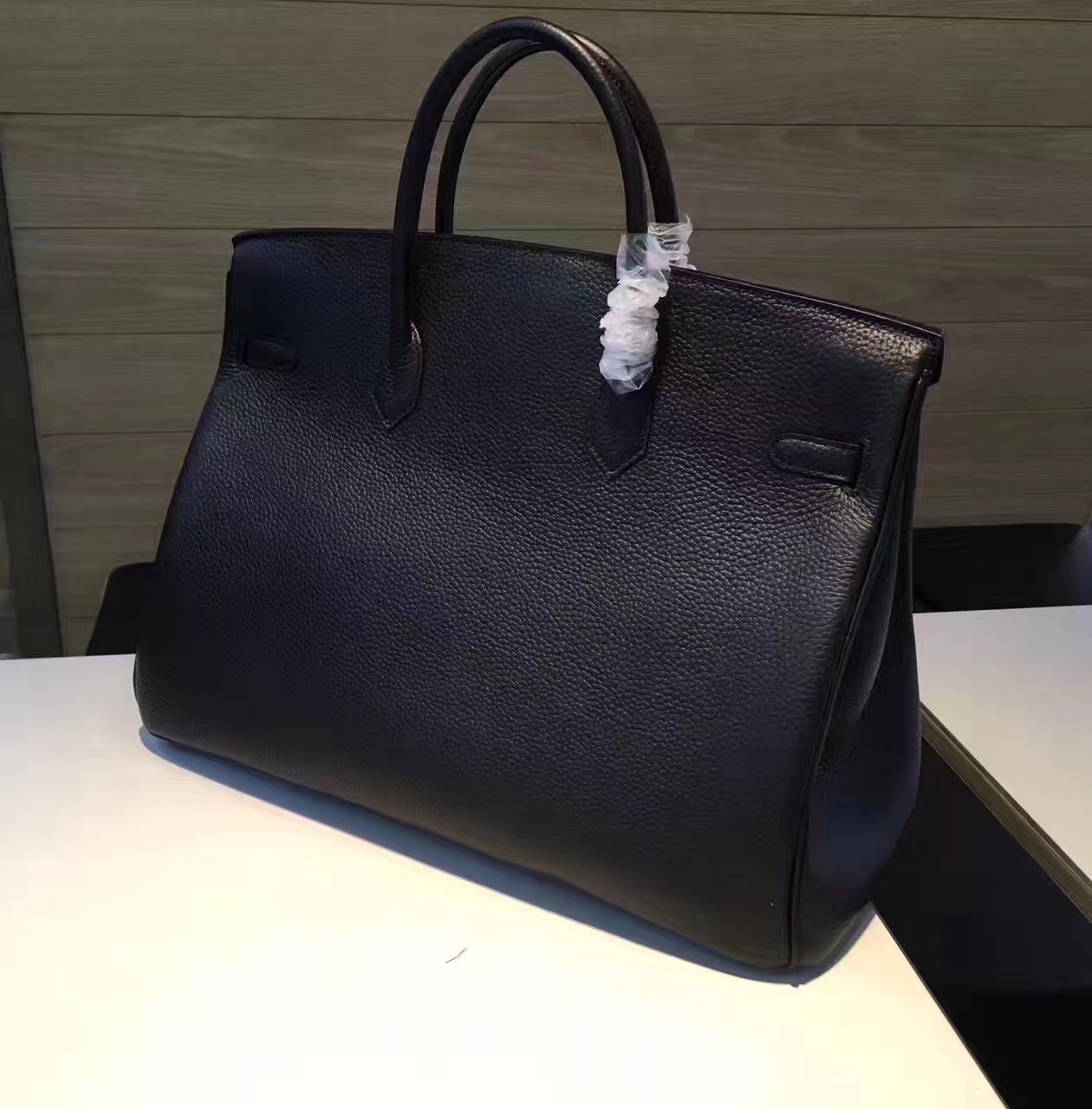 Hermes X-large 40cm Birkin black top leather handbags