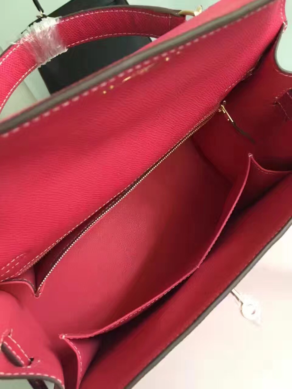 Hermes Epsom 32cm leather Kelly top red handbags