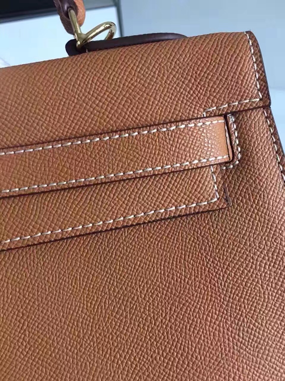 Hermes Epsom 32cm leather Kelly top tan handbags