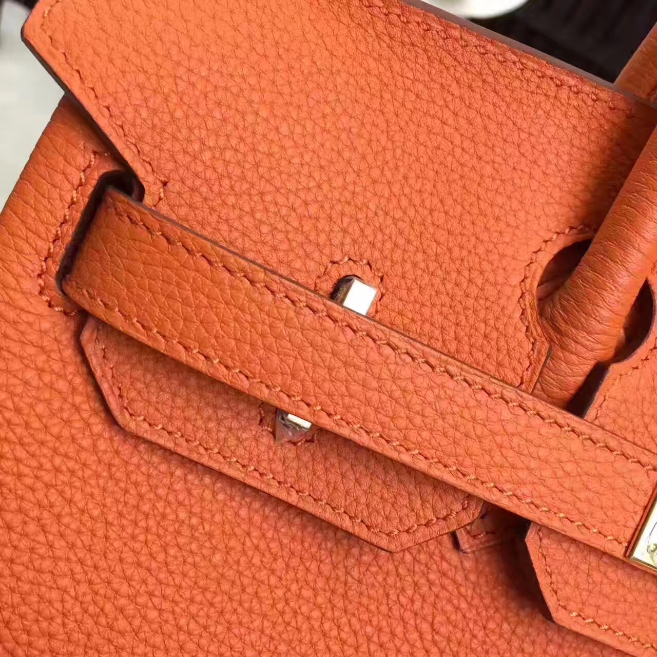 Hermes Birkin top leather orange handbags