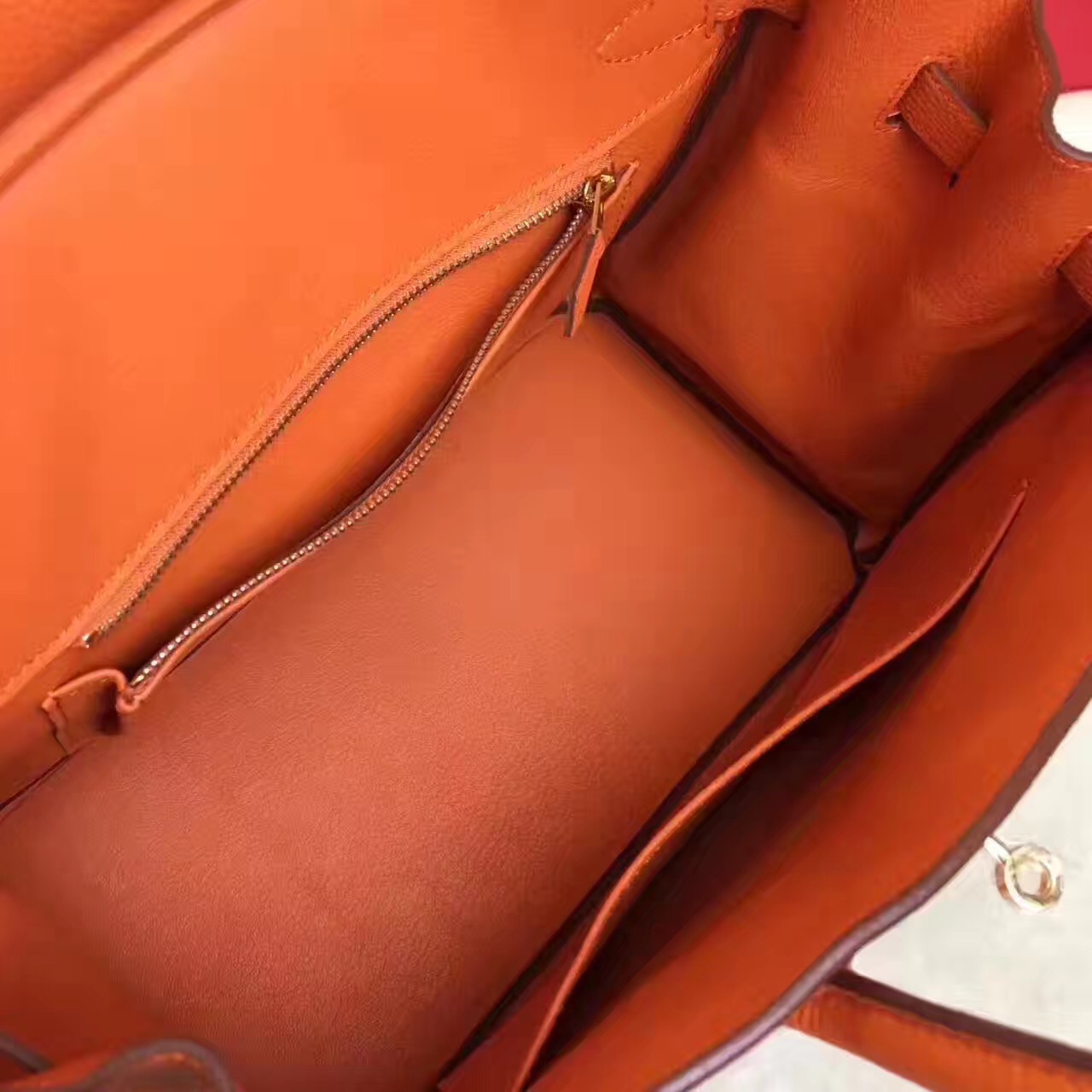 Hermes Birkin top leather orange handbags