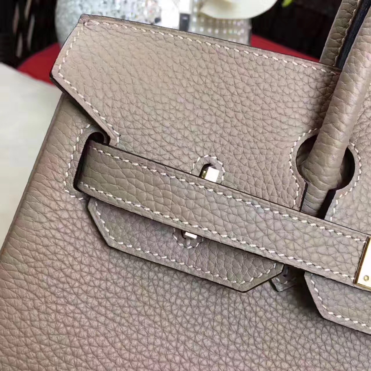 Hermes Birkin top leather gray handbags