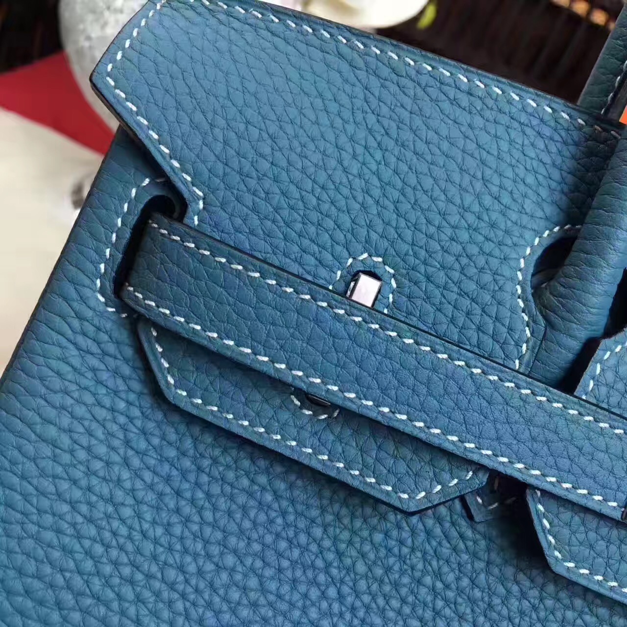 Hermes Birkin top leather navy handbags