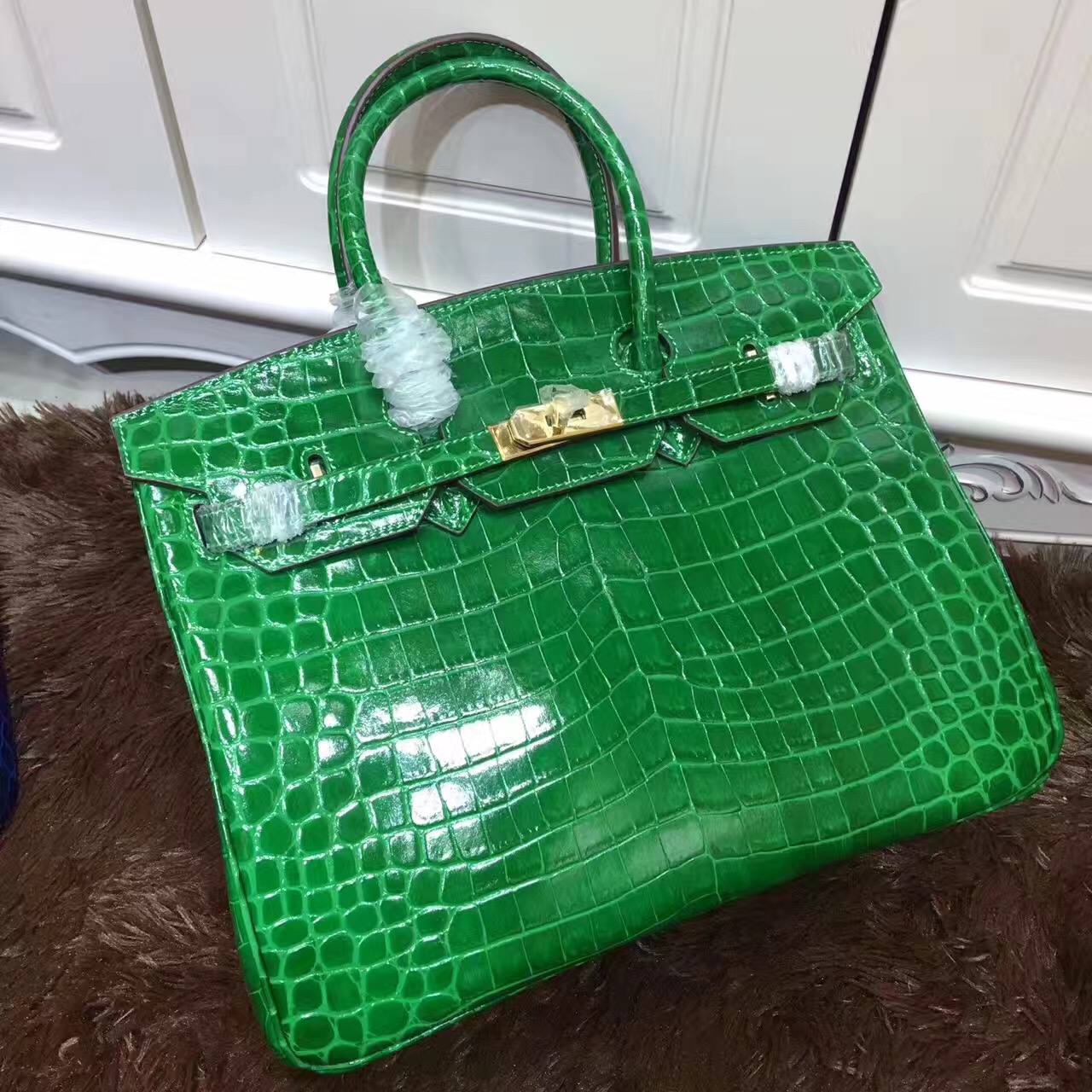 green crocodile hermes bag