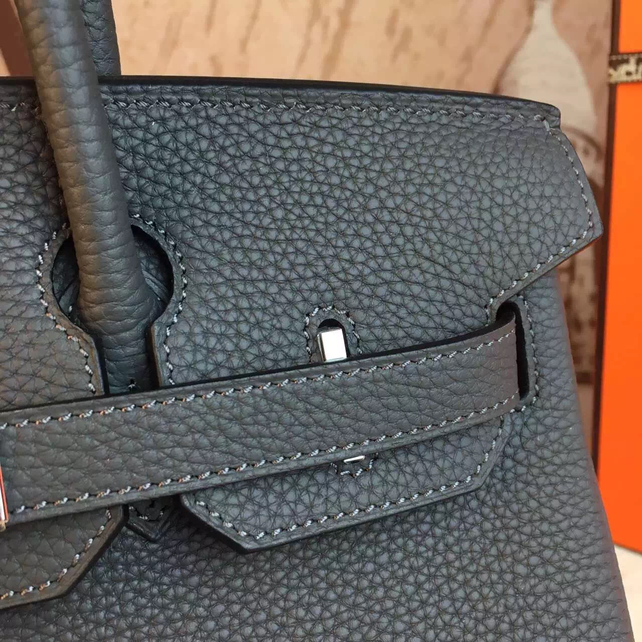 Hermes Birkin top leather black handbags