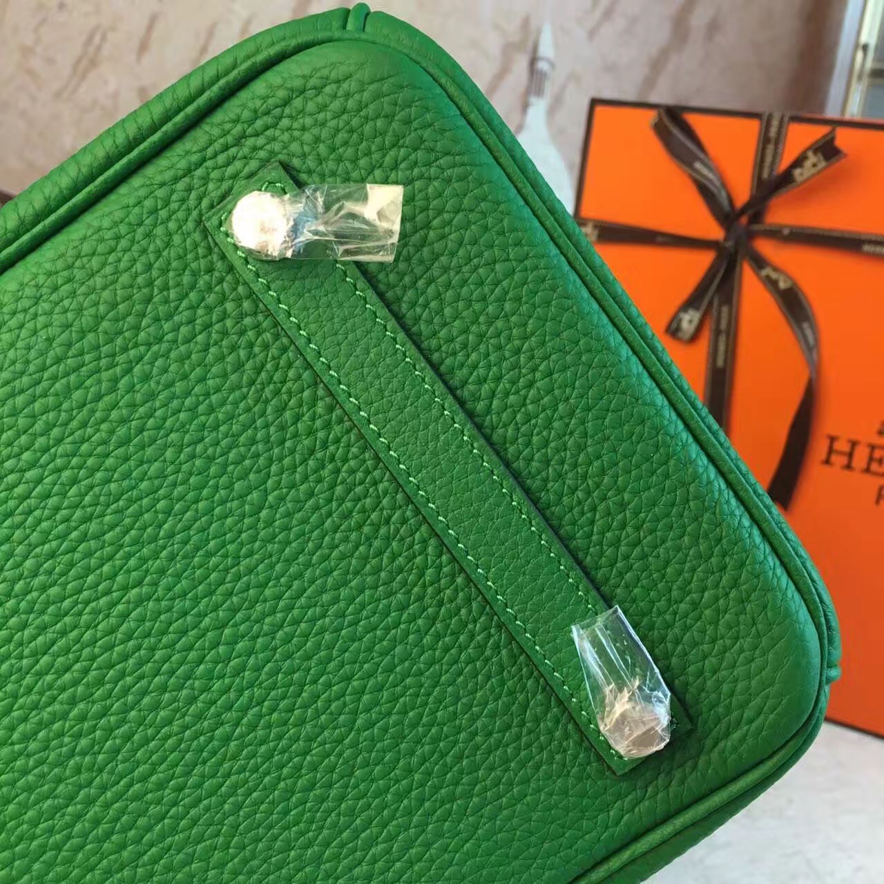 Hermes green top leather Birkin handbags