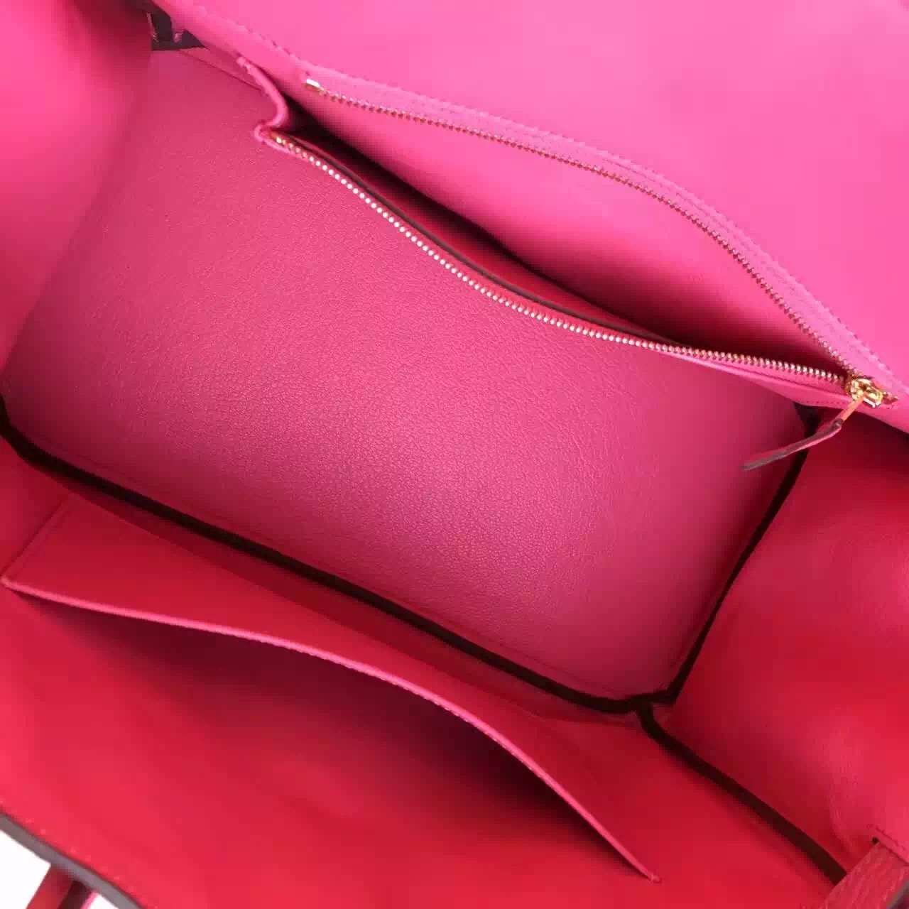 Hermes top leather Birkin rose red handbags