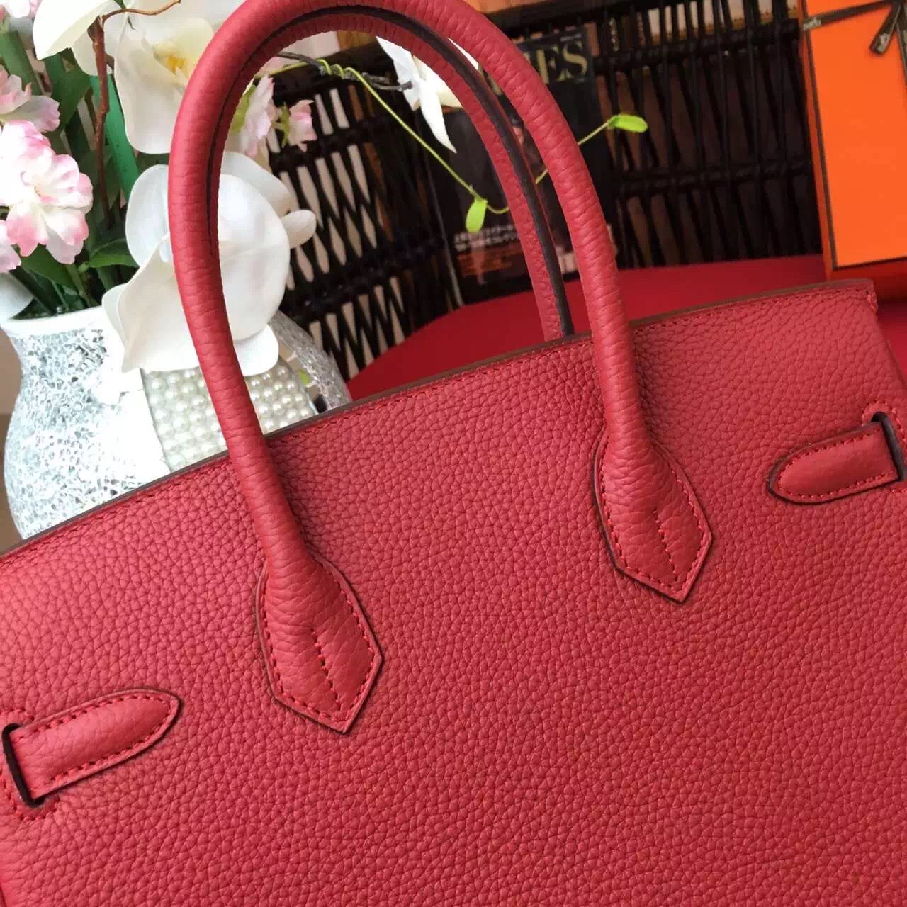 Hermes wine top leather Birkin handbags