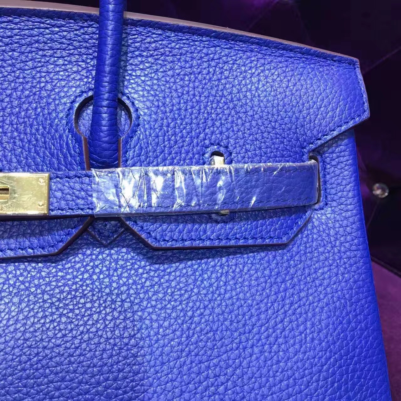 Hermes grain blue Birkin handbags