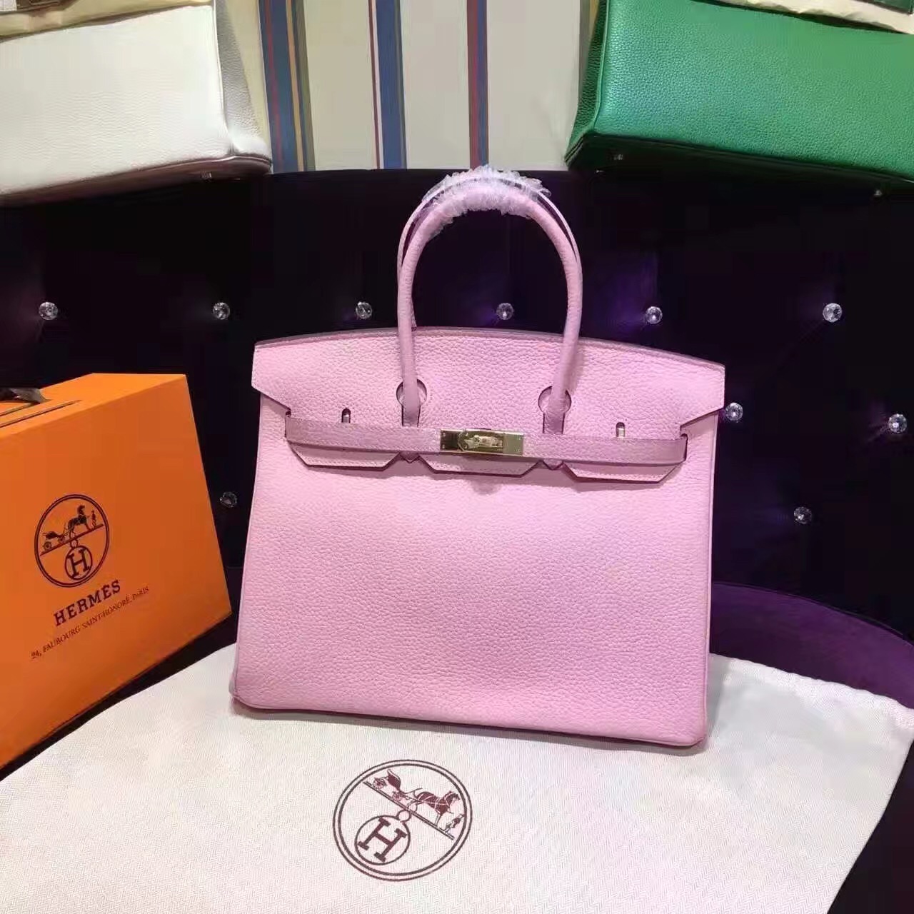 Hermes Birkin grain pink handbags