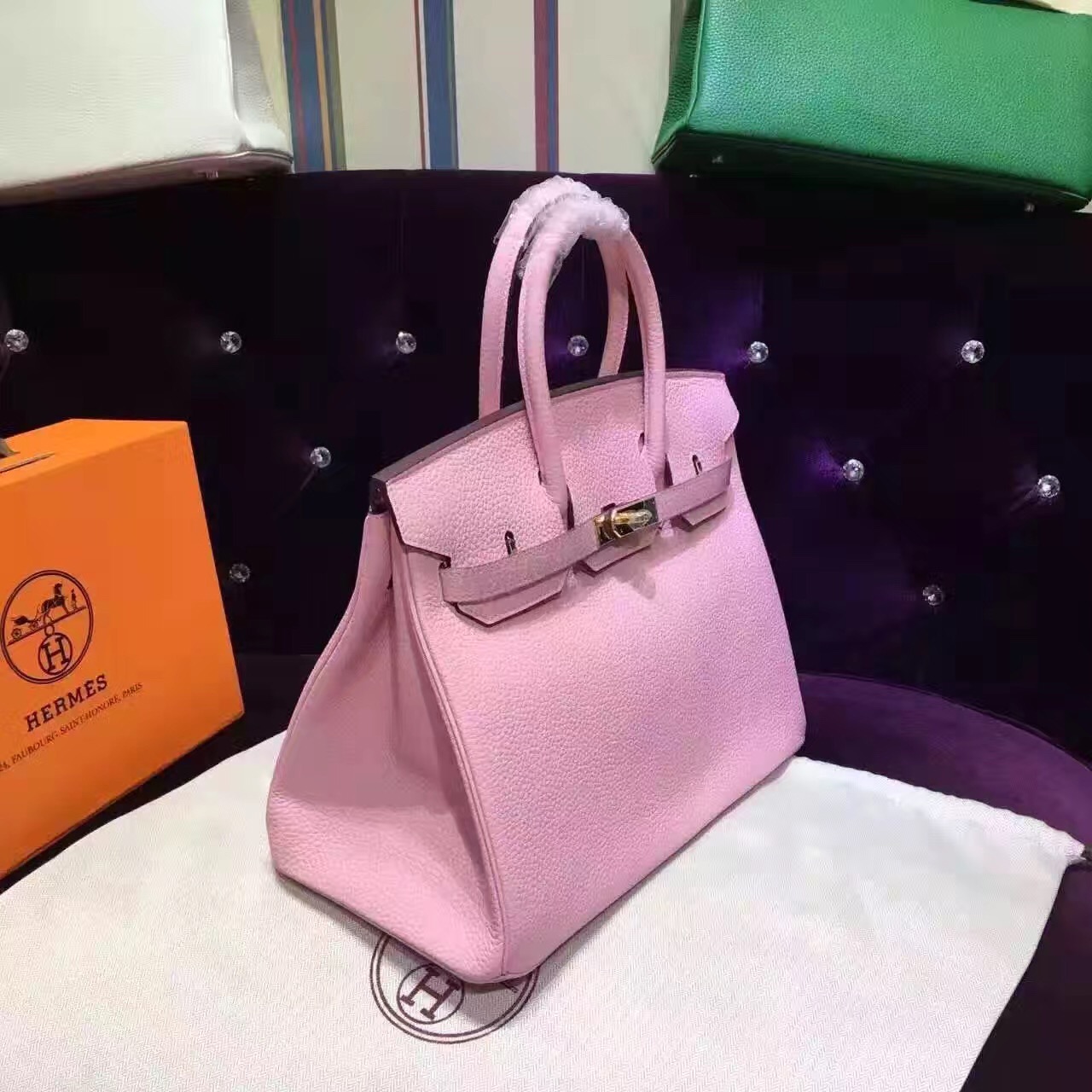 Hermes Birkin grain pink handbags