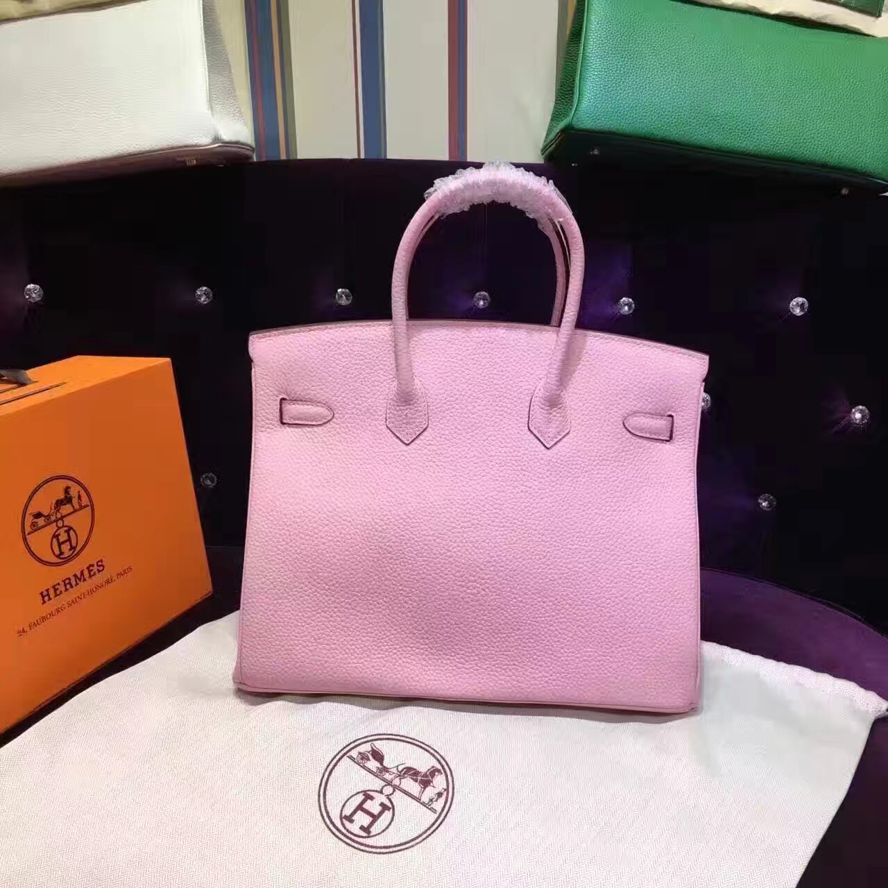 Hermes Birkin grain pink handbags