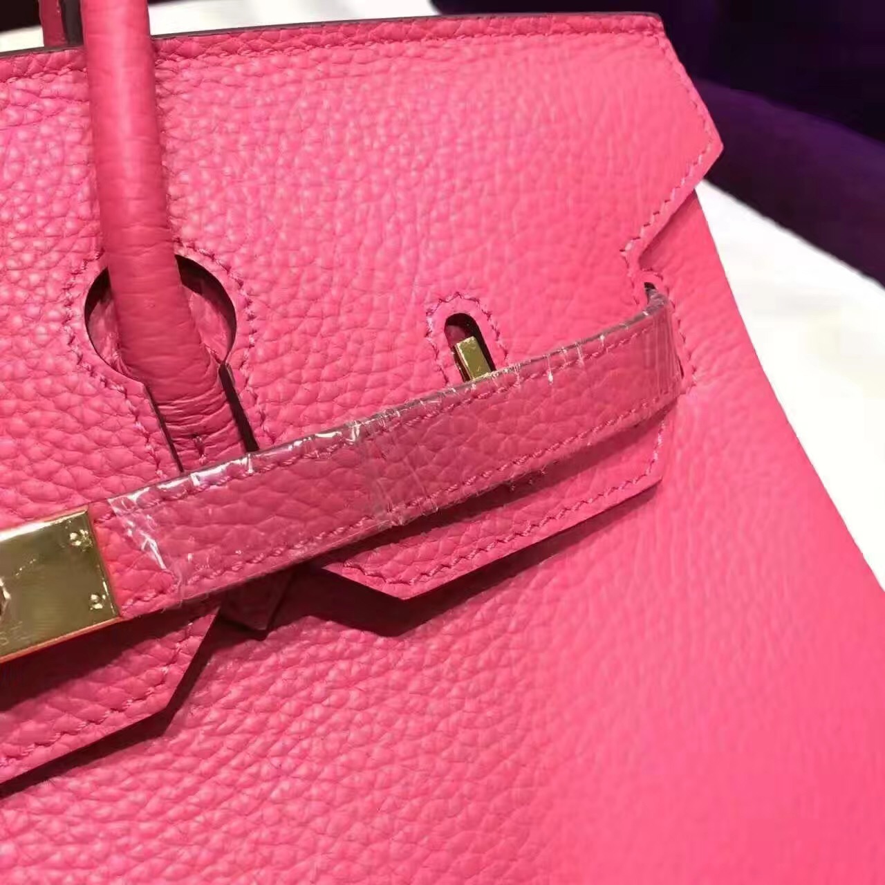 Hermes grain rose red Birkin handbags