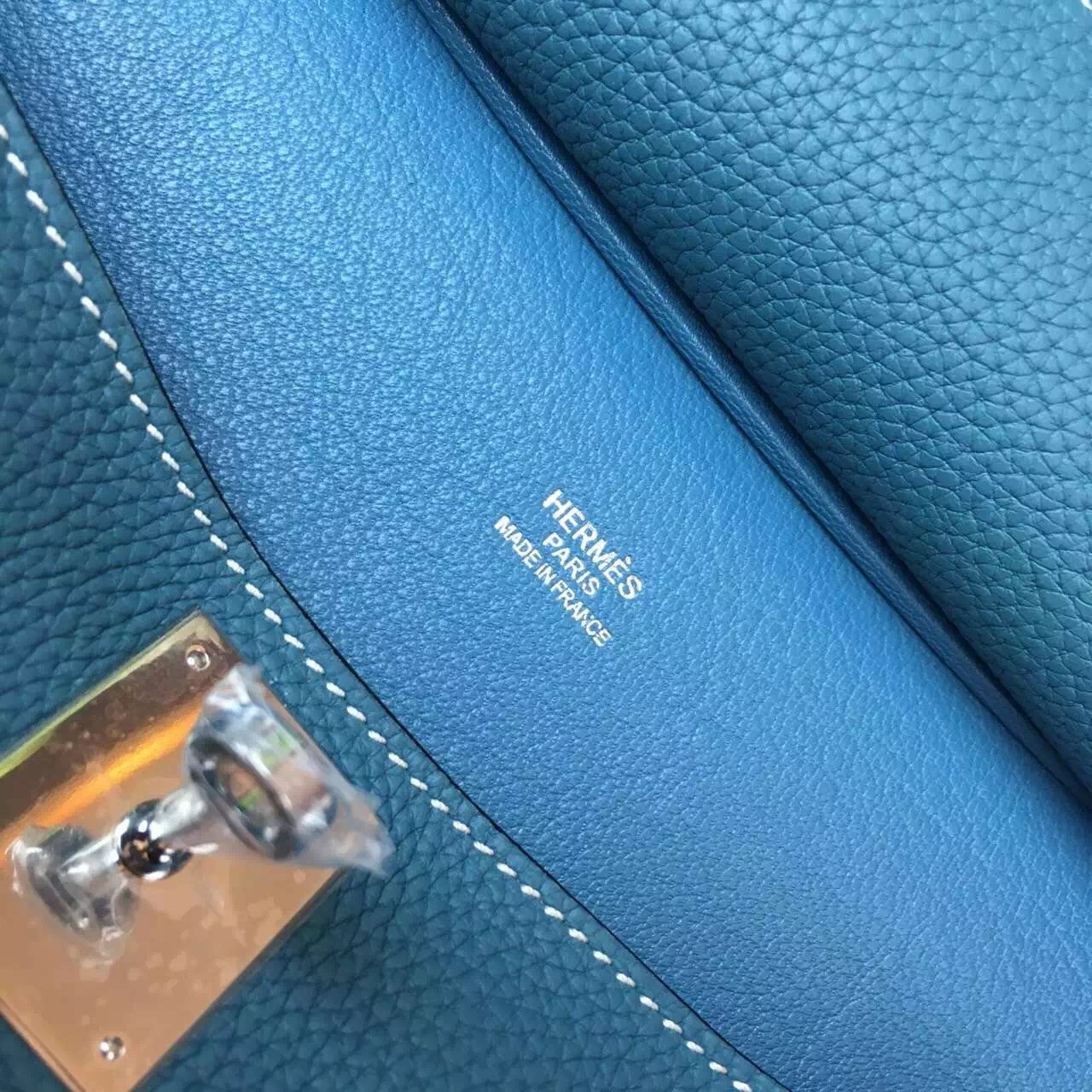 Hermes Jypsiere top leather blue handbags