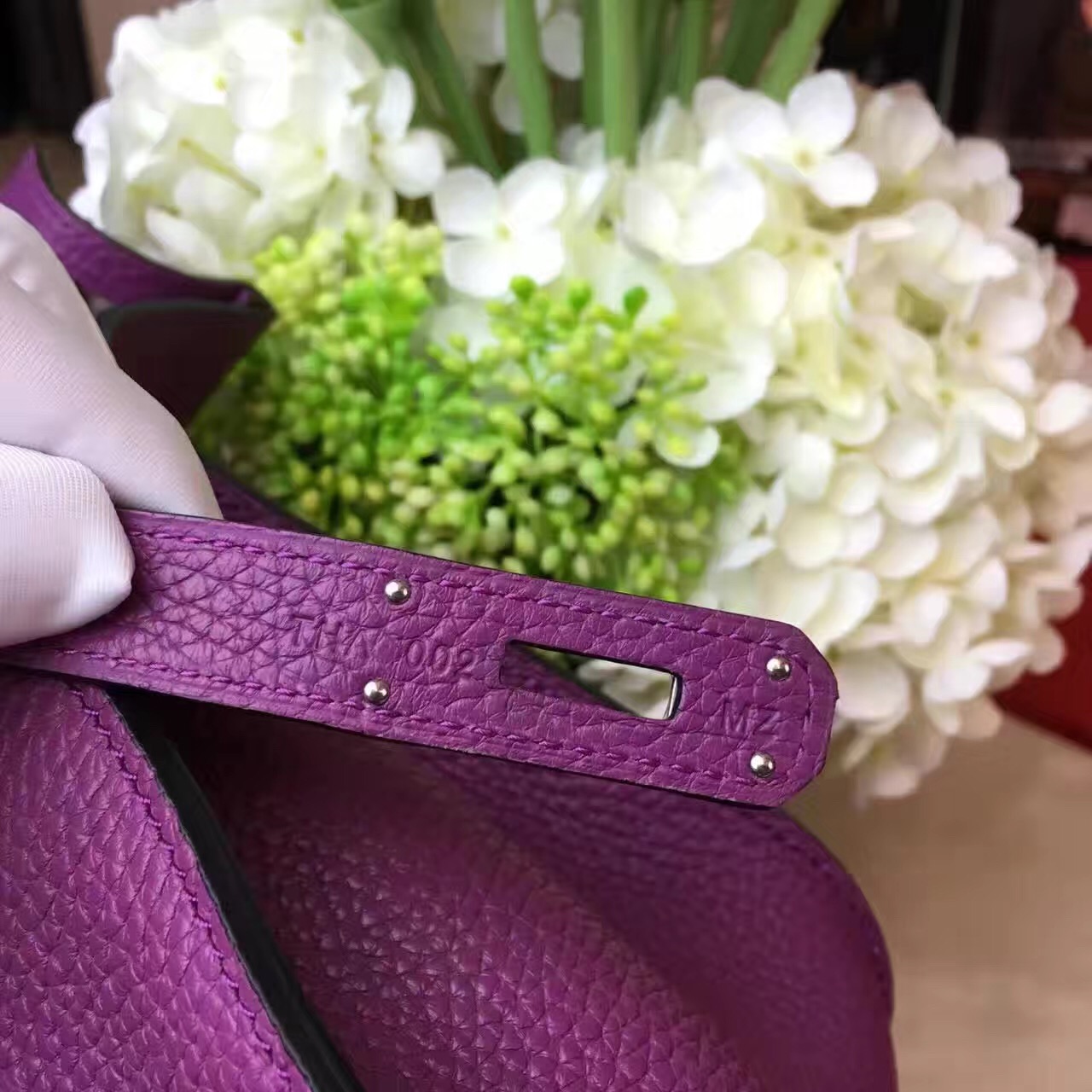 Hermes Jypsiere top leather purple handbags