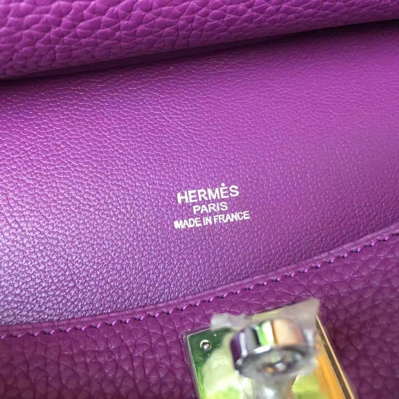 Hermes Jypsiere top leather purple handbags