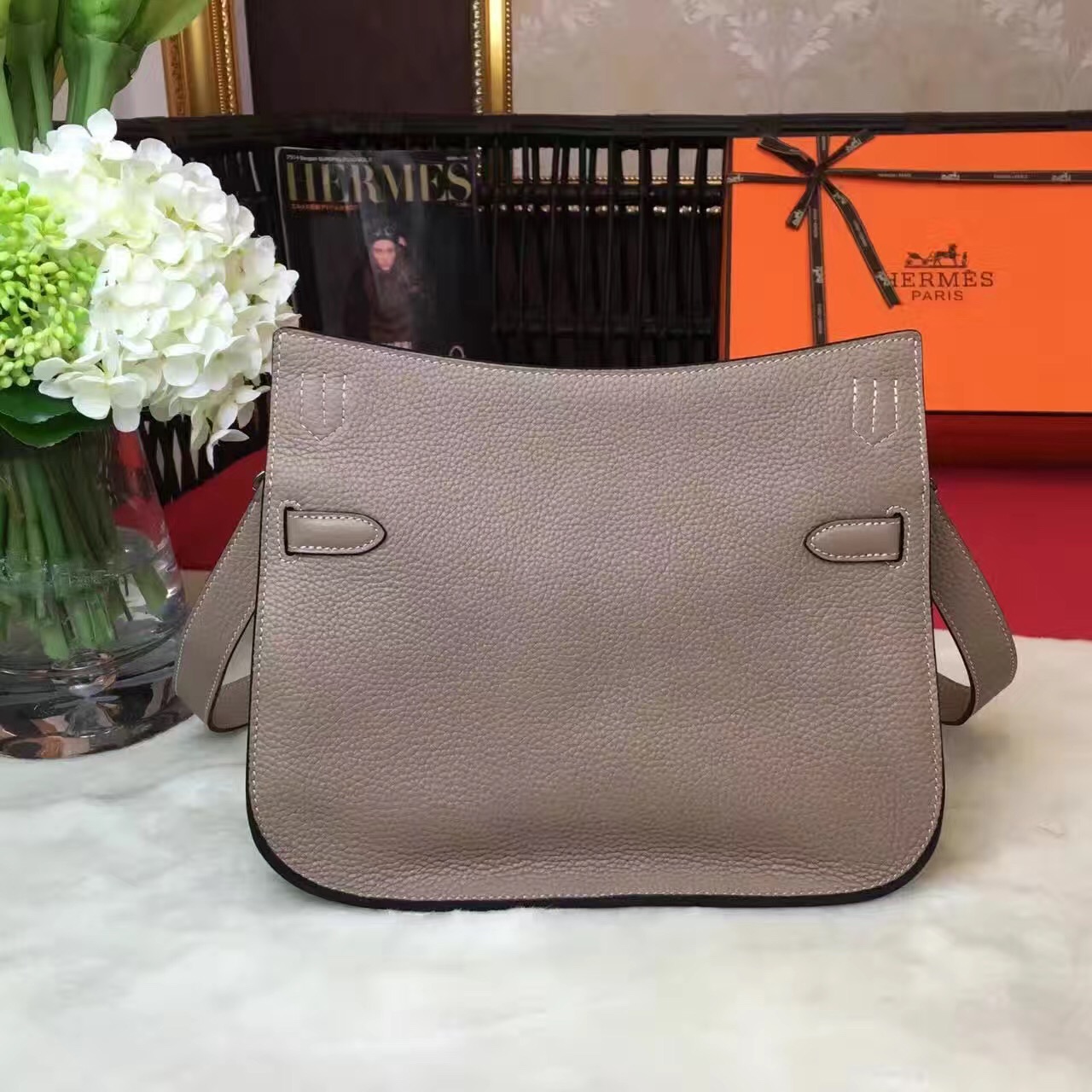 Hermes Jypsiere top leather gray handbags