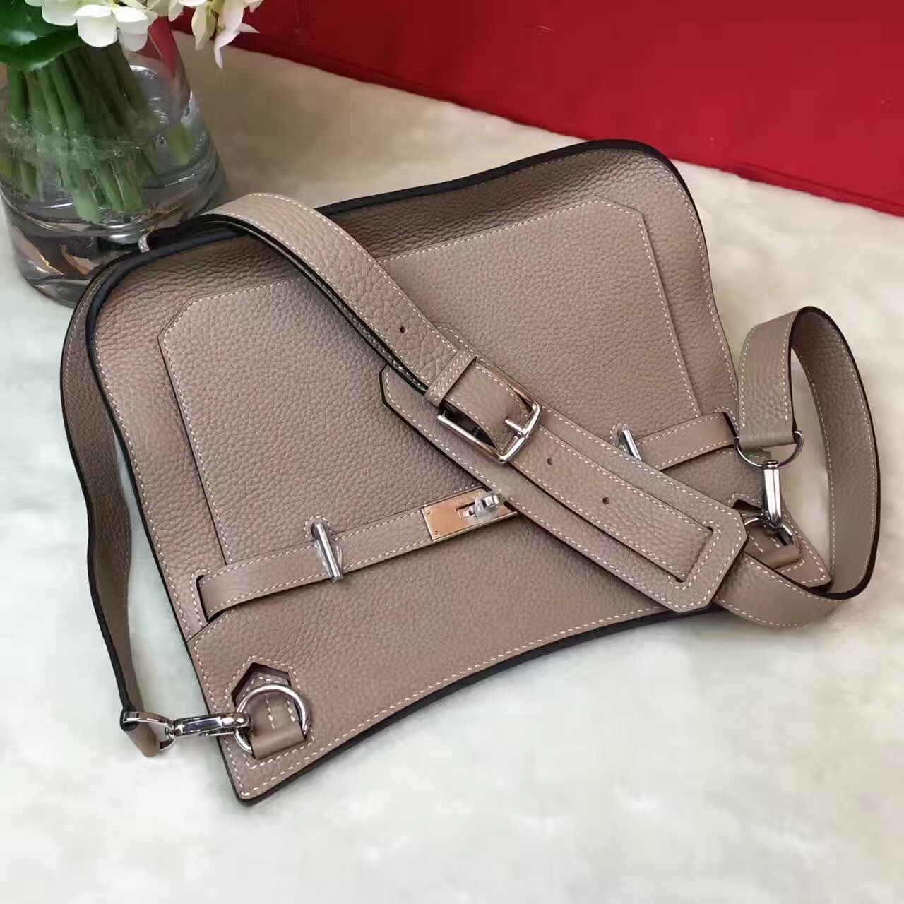 Hermes Jypsiere top leather gray handbags