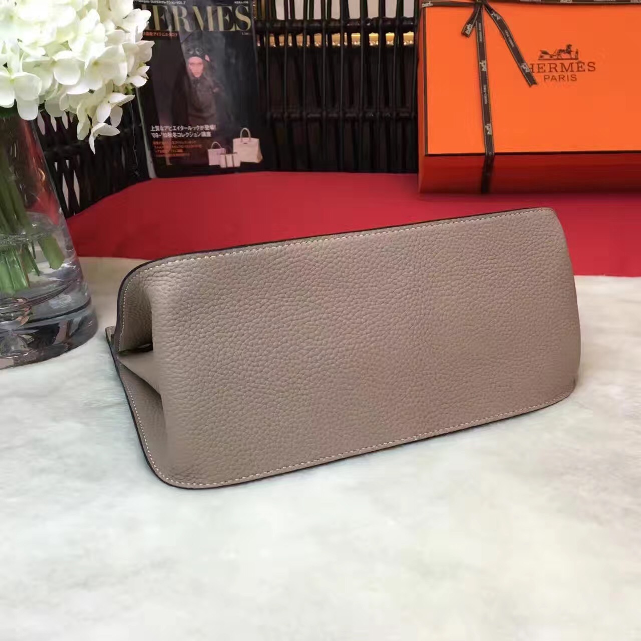 Hermes Jypsiere top leather gray handbags